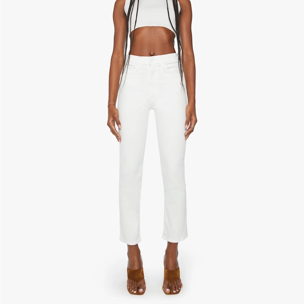 Mother High Waisted Rider Ankle-Fairest Of Them All-White-Size 24